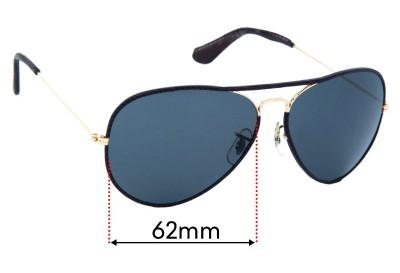 Ray Ban B&L Aviator Leathers Replacement Lenses 62mm wide 