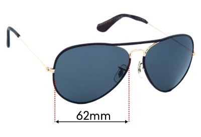 Ray-Ban B&L Aviator Leathers Replacement Lenses 62mm wide 