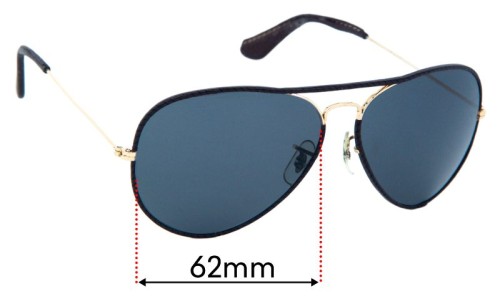  Sunglass Fix Replacement Lenses for Ray Ban B&L Aviator Leathers - 62mm Wide 