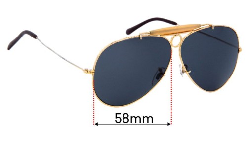Ray Ban RB3138 Shooter Replacement Lenses 58mm wide 