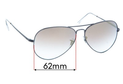 Ray Ban RB3689 Aviator Metal II Replacement Lenses 62mm wide 