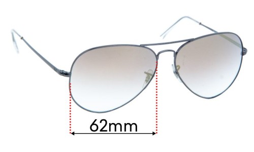 Ray-Ban RB3689 Aviator Metal II Lentilles de Remplacement 62mm wide 