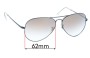 Sunglass Fix Verres de Remplacement pour Ray-Ban RB3689 Aviator Metal II - 62mm Wide 