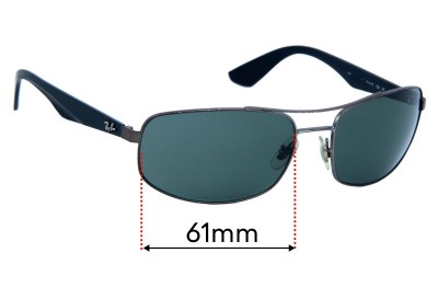 Ray Ban RB3527 Replacement Lenses 61mm wide 