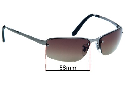 Ray Ban RB3239 - 2mm Nose Holes Replacement Lenses 58mm wide 