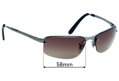 Ray-Ban RB3239 - 2mm Nose Hole Verres de Remplacement 58mm wide 