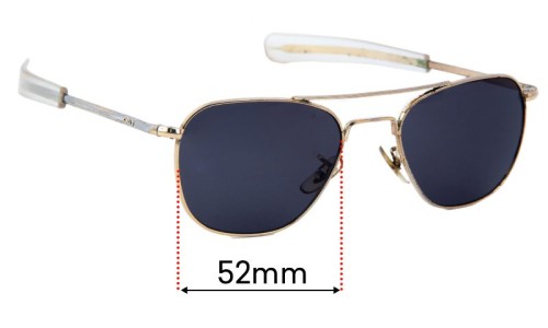 Sunglass Fix Replacement Lenses for American Optical 5 1/2 Aviator - 52mm Wide 