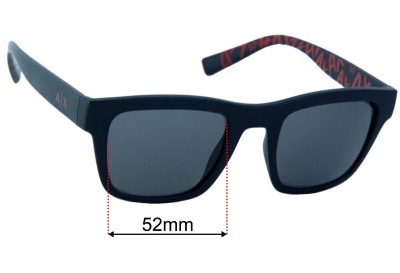Armani Exchange AX 4088S Replacement Lenses 52mm wide 