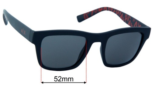 Armani Exchange AX 4088S Replacement Lenses 52mm wide 
