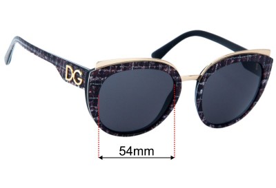 Dolce & Gabbana DG4383 Replacement Lenses 54mm wide 