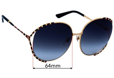 Gucci GG0595S Replacement Lenses 64mm wide 