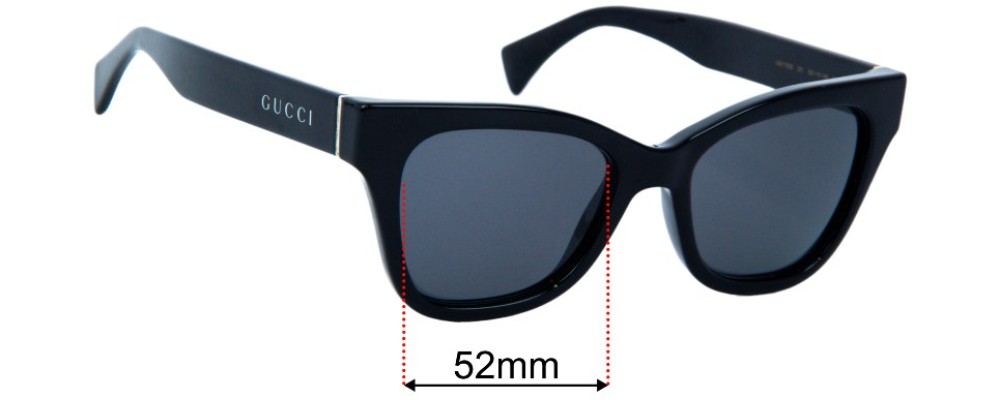 Sunglass Fix Replacement Lenses for Gucci GG1133S - 52mm Wide