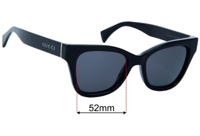 Gucci GG1133S Replacement Lenses 52mm wide 