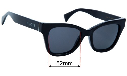 Gucci GG1133S Replacement Lenses 52mm wide 