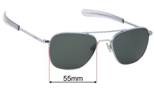 Randolph Engineering AF075 Bright Chrome Replacement Lenses 55mm wide 