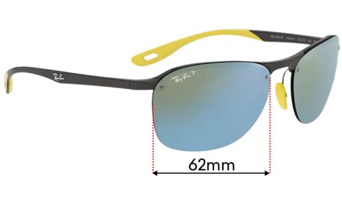 Ray Ban RB4302M Replacement Lenses 62mm wide 