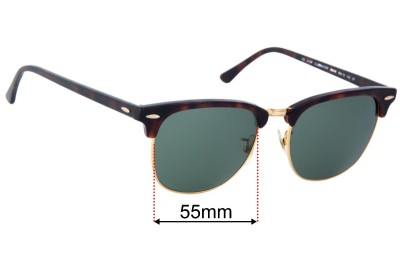 Ray Ban RB3016F Clubmaster Replacement Lenses 55mm wide 