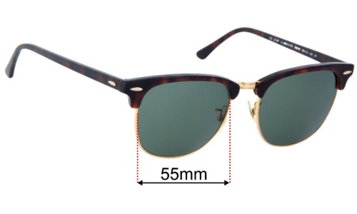 Ray Ban RB3016F Clubmaster Lentilles de Remplacement 55mm wide 