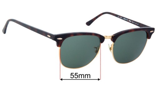 Ray Ban RB3016F Clubmaster Lentes de Repuesto 55mm wide 