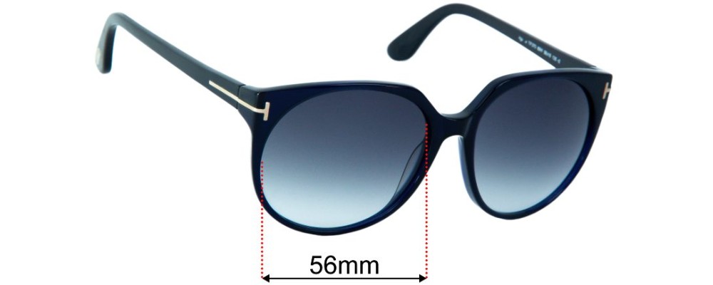 Sunglass Fix Replacement Lenses for Tom Ford Agatha TF370 - 56mm Wide