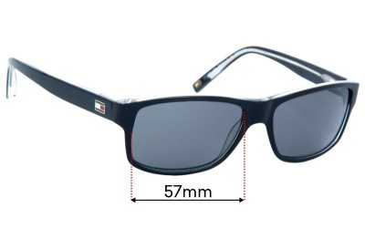 Tommy Hilfiger TH Sun Rx 30 Replacement Lenses 57mm wide 