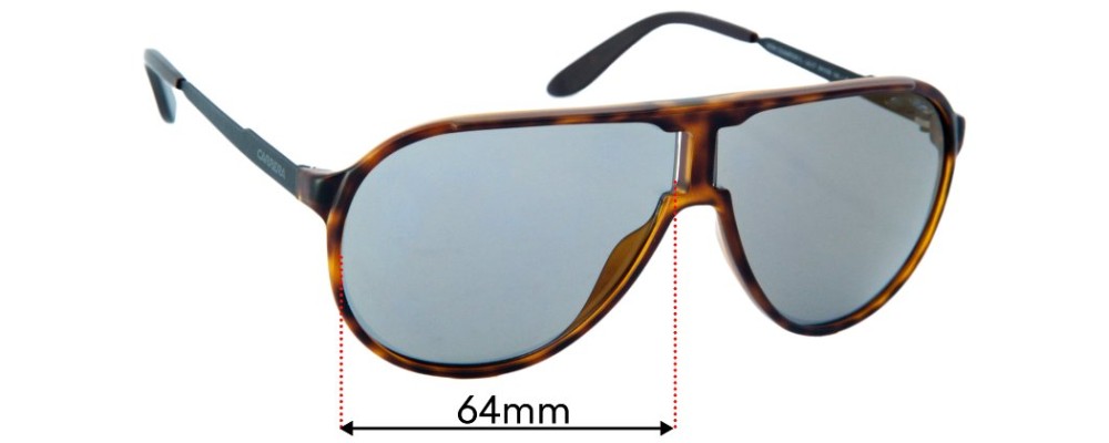 Sunglass Fix Replacement Lenses for Carrera New Champion/L - 64mm Wide