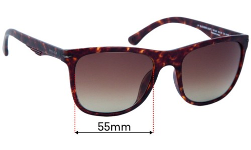 Sunglass Fix Replacement Lenses Police Blackbrid Light 2 SPL357 - 55mm Wide 