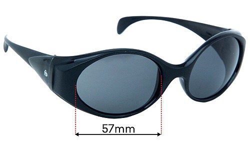 Sunglass Fix Replacement Lenses for Bolle Puff Adder - 57mm Wide 