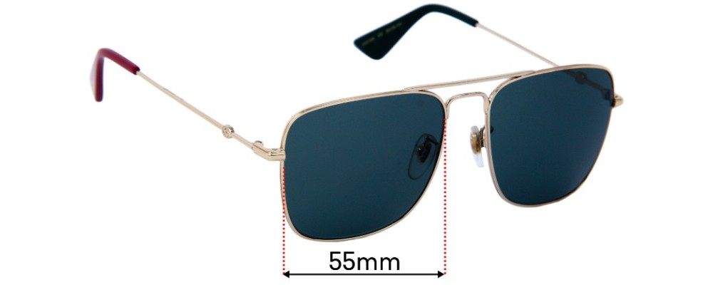 Sunglass Fix Replacement Lenses for Gucci GG0108S - 55mm Wide