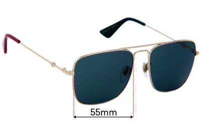 Gucci GG0108S Replacement Sunglass Lenses - 55mm 