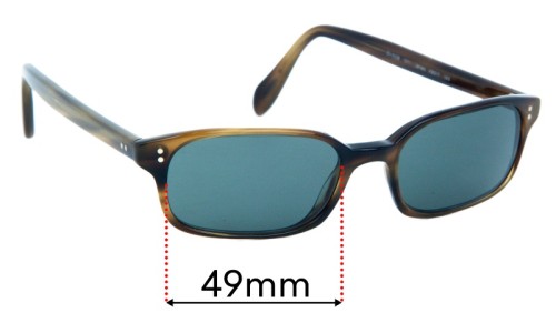 Sunglass Fix Replacement Lenses for Oliver Peoples OV5226 James - 49mm Wide 