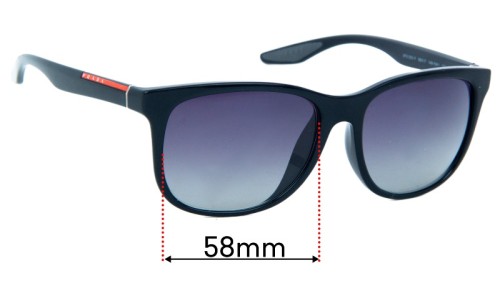 Sunglass Fix Lentes de Repuesto para Prada SPS 03O-F - 58mm Wide Prada SPS 03O-F Lentes de Repuesto 58mm wide