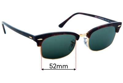 Ray-Ban RB3916 Clubmaster Square Verres de Remplacement 52mm wide 