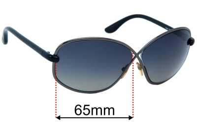 Tom Ford Brigitte TF160 Replacement Lenses 65mm wide 