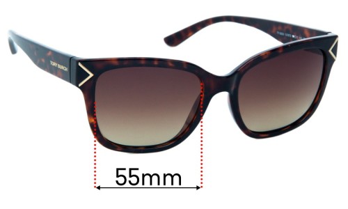 Sunglass Fix Replacement Lenses for Tory Burch TY9050 - 55mm Wide 