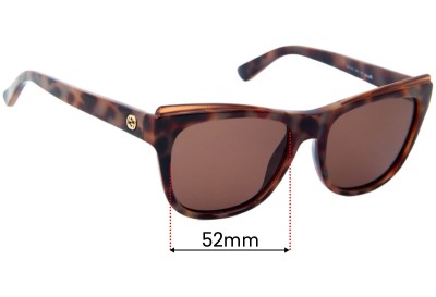 Sunglass Fix Replacement Lenses for Gucci GG3783 - 52mm Wide 