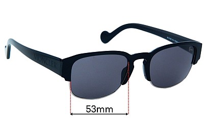 Moncler ML 0125  Replacement Lenses 53mm wide 
