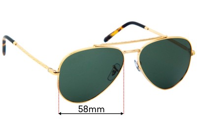 Ray-Ban RB3625 New Aviator Replacement Lenses 58mm wide 