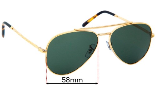 Sunglass Fix Verres de Remplacement pour Ray-Ban RB3625 New Aviator - 58mm Wide Ray-Ban RB3625 New Aviator Verres de Remplacement 58mm wide