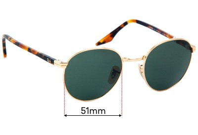 Ray Ban RB3691 Replacement Lenses 51mm wide 