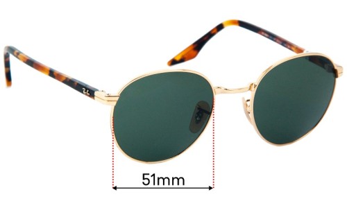 Ray Ban RB3691 Replacement Sunglass Lenses - 51mm 