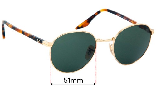 Ray-Ban RB3691 Lentilles de Remplacement 51mm wide 