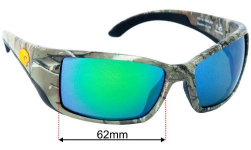Costa Blackfin Replacement Sunglass Lenses - 62mm Wide 