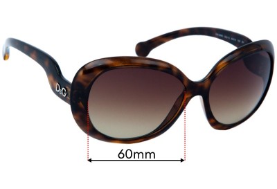 Dolce & Gabbana DG8063 Replacement Lenses 60mm wide 