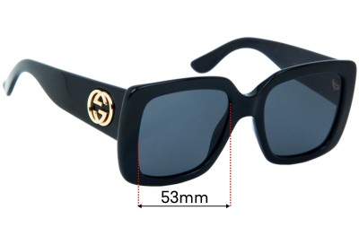 Gucci GG0141S Replacement Lenses 53mm wide 