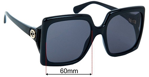 Gucci GG0876S 60mm Replacement Lenses by Sunglass Fix™