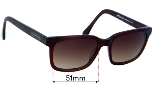 Sunglass Fix Replacement Lenses for Peter Morrissey 1312107 - 51mm Wide 