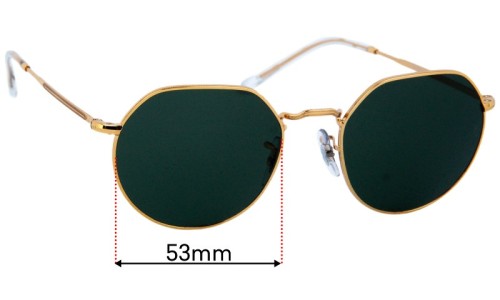 Ray Ban RB3565 Jack Replacement Lenses 53mm wide 