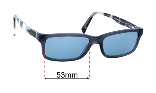 Dolce & Gabbana DG3148P Replacement Sunglasses Lenses 53mm Wide 