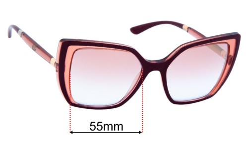 Dolce & Gabbana DG6138 Sunglasses Replacement Lenses 55mm 